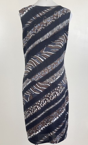 LIZ JORDAN Dress Womens Size 12 Sheath Animal Print Gold Loop Side Tie Mob Wife - Picture 13 of 17
