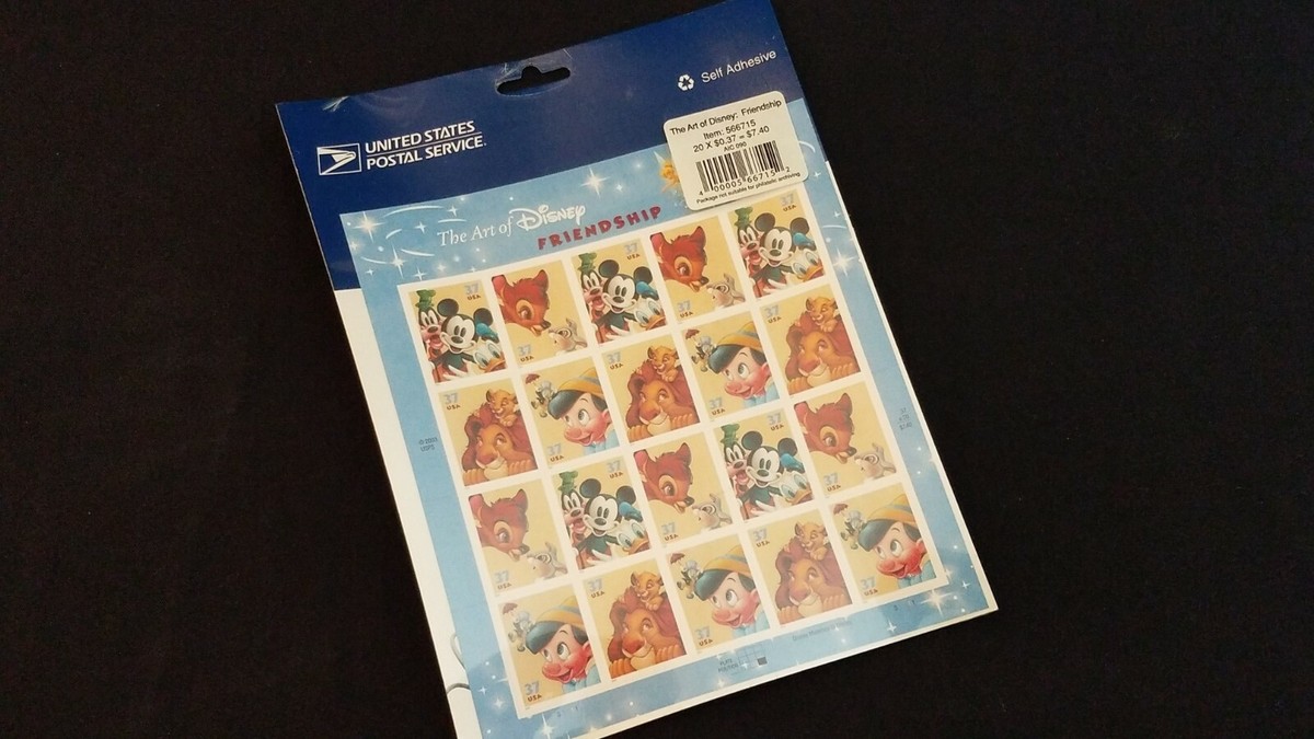 The Art of Disney Friendship - USPS 37 cent Postage Stamps