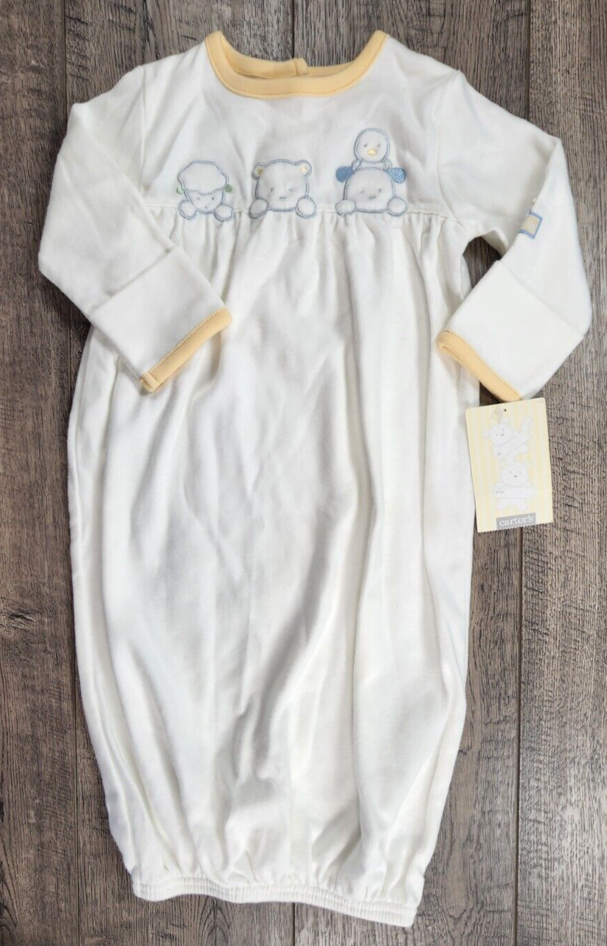Baby Boy Girl New Vintage Carter's 03 Month Lamb Bear Puppy Sleep Gown