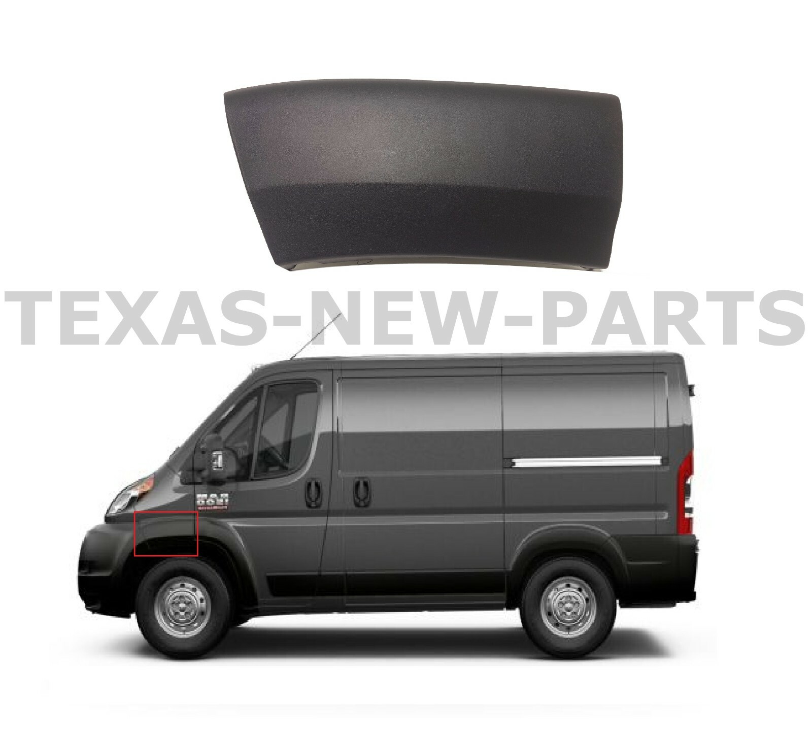Fits 2019-2022 Ram Promaster Left Driver Front Fender Trim Molding Flare Black