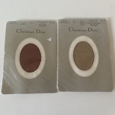 Vtg Christian Dior Lot of 2 Diorissimo Plum Taupe Ultra Sheer Pantyhose Size 2