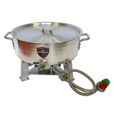HIGH PERFORMANCE COOKERS 18-Qt Fish Fryer + Brazier Powered Pot w/ Lid + Burner