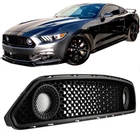 Front Upper Grill Mesh Grille w/ DRL LED Light For 2015 2016 2017 Ford Mustang