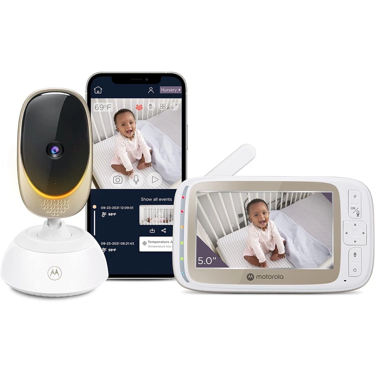 Motorola Baby Monitor VM85 - Indoor WiFi Video with Camera & Mood Light HD 720p