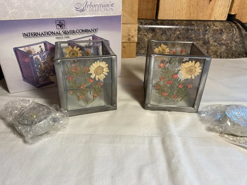 International Silver Company Square Arboretum Votive Candle Holders (New) - Picture 2 of 7