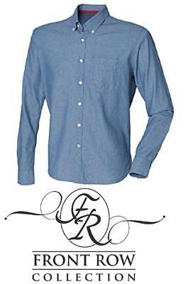 New Front Row Chambray Shirt Long Manche 100% Cotton RRP £ 18.95 Size XL