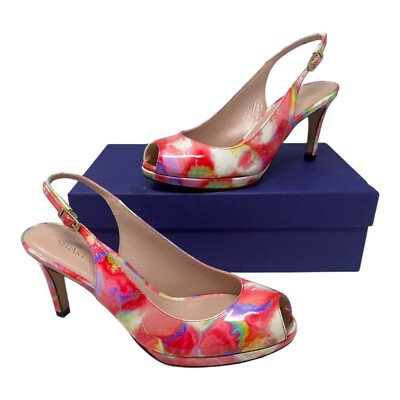 Stuart Weitzman Slinky Rose Sunflower Pattern Pumps Heels Shoes US Size 6.5 NEW