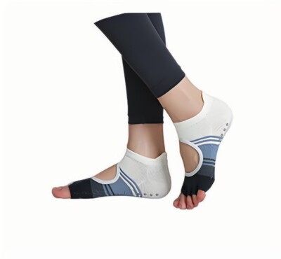 2 Paar Zehensocken Rutschfeste Damensocken Yoga Pilates Freie Zehen Atmungsaktiv