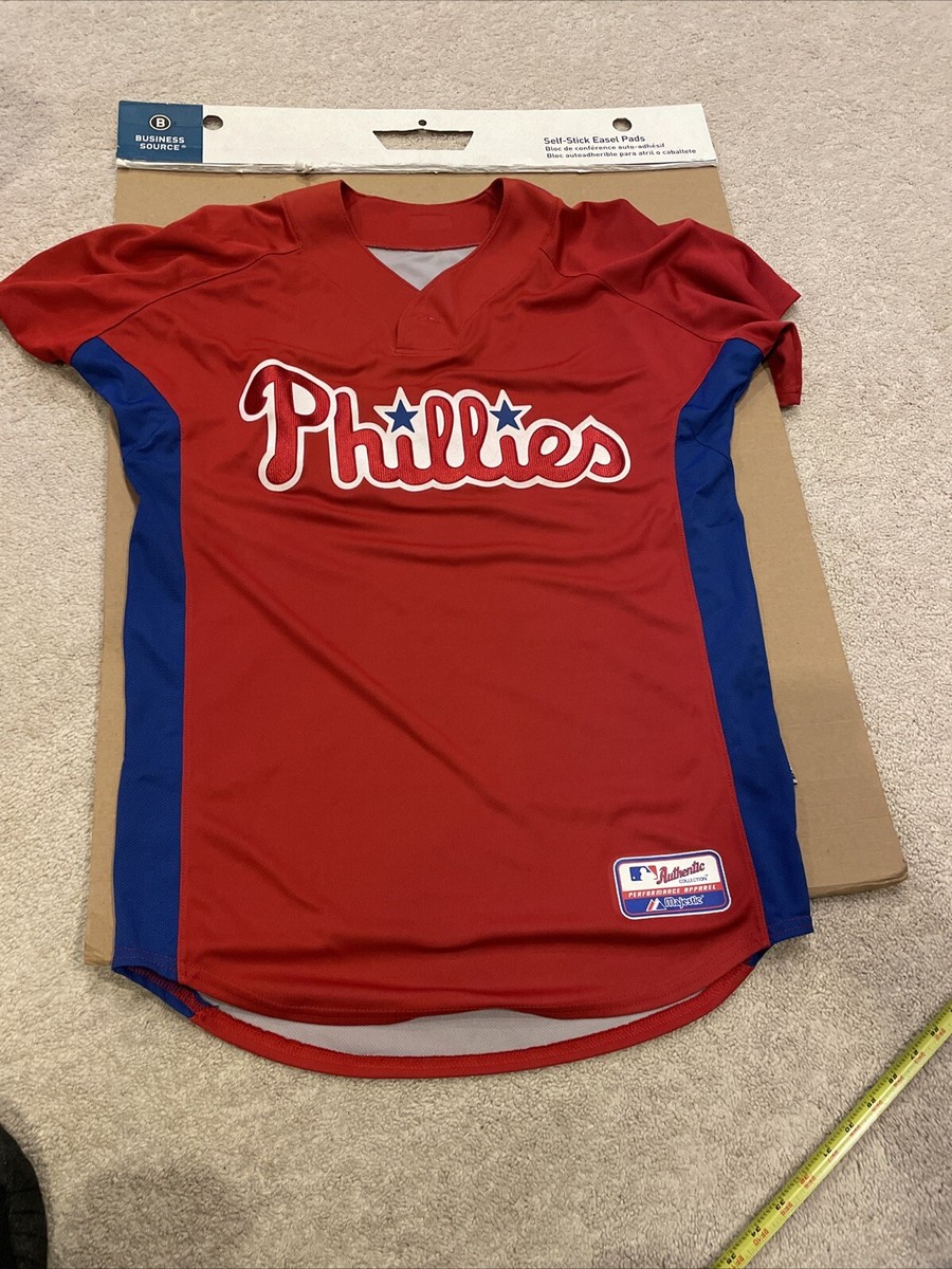 Philadelphia Phillies Red Majestic Warm-up Coolbase Jersey