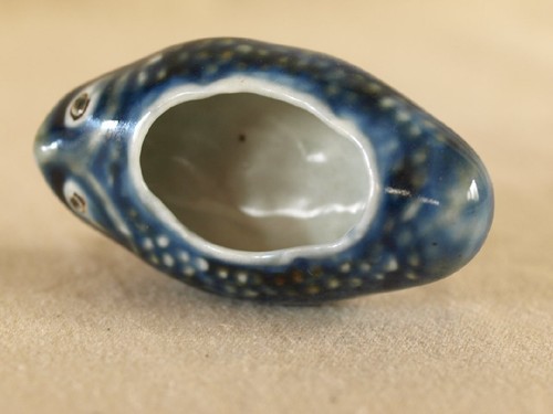 Dinastía Qing Esmalte Azul Rana Dios 8 cm Shui Meng Cepillo Lavado Agua Pitch Rana - Imagen 8 de 10