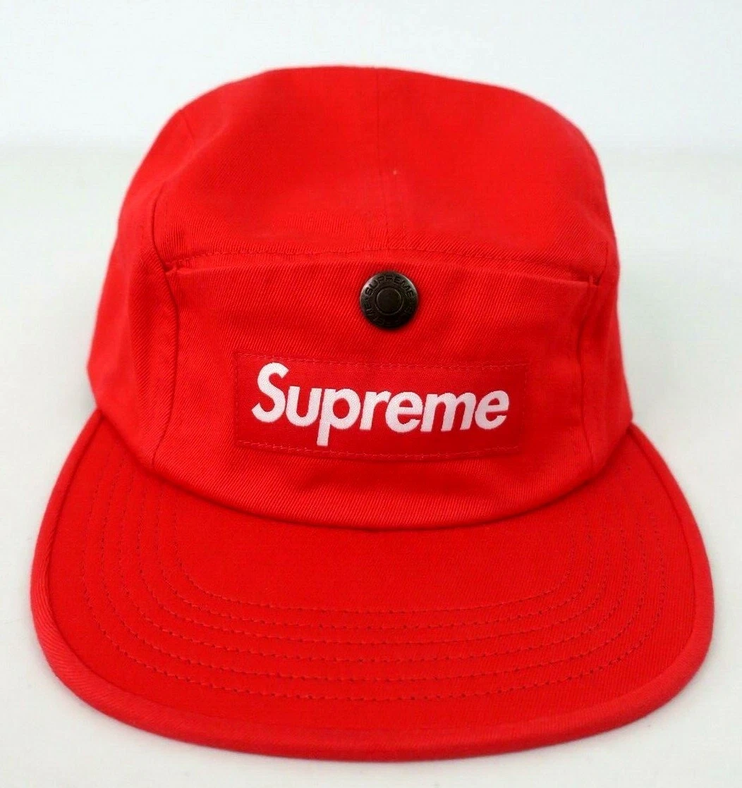 Casquette de camp Supreme New York FW18 rouge bouton pression poche BOGO 100 % authentique