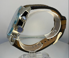2025 Brand New Diesel Spiked Chronograph Leather Silver Brown Watch DZ4606 - Image 4