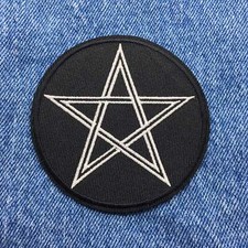 Pentagram Wiccan Witch Barista Church of Satan Iron On Embroidered Patch Ships F