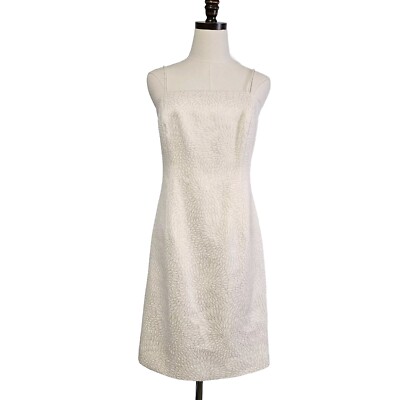 Ellen Tracy Women's Spaghetti Strap Sheath Size 10 Gold Metallic Formal  Dress