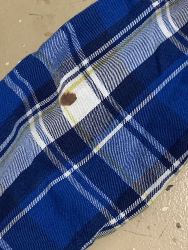L.L. Bean Boys XL 18 Blue Plaid Flannel Hoodie Navy Hood button Up Pockets Youth - Picture 6 of 8