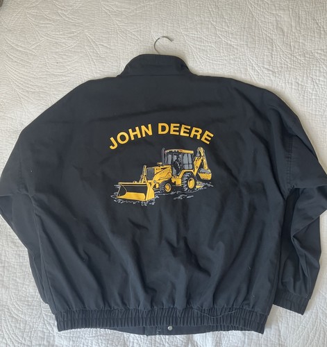 VTG K-Products John Deere Backhoe Jacket Mens XX-Large Black Green Derby Bomber
