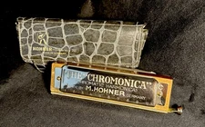 Vintage M. Hohner Super Chromonica 260 C Key Harmonica & Original Vinyl Case
