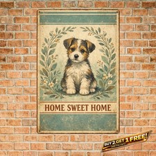 Schnauzer Puppy Painting Metal Sign 8x12 Retro Bath Art