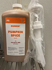 Dunkin Donuts Pumpkin Spice Swirl 64oz Jug Sealed with Pump