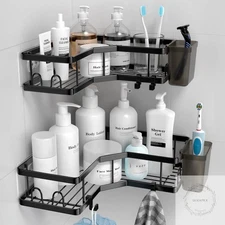 Corner Shower Caddy, 2 Pack Adhesive Shower Corner Organizer Shelves No Drilling