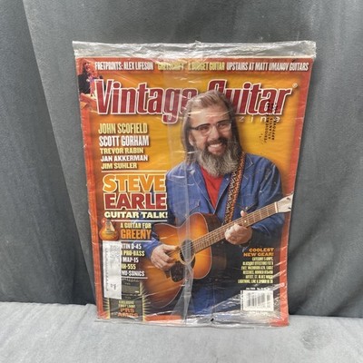 Steve Earle Cover Vintage Guitar Magazine Alex Lifeson From Rush Fretprints 2009
