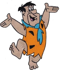 Patch - C&D Visionary Hanna Barbera Flintstones Fred Dance 4"x4.6" Iron-On