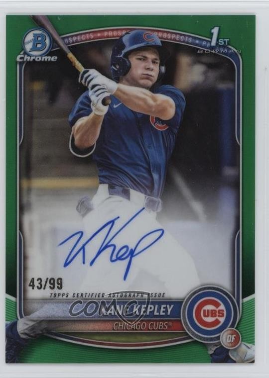 2025 Bowman Draft Chrome Prospect Green Refractor 43/99 Kane Kepley #CPA-KK Auto