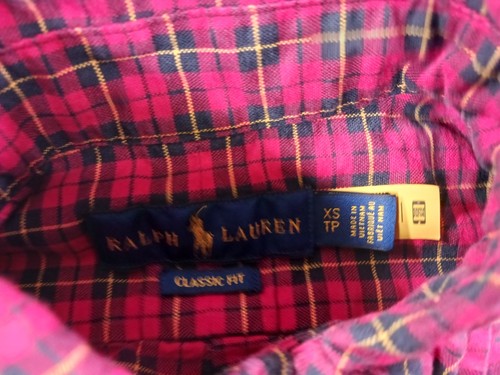 Camicia uomo Ralph Lauren XS manica lunga con bottoni vestibilità classica rossa a quadri cotone - Foto 6 di 10