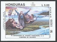 COLUMBUS HONDURAS Stempel blokowy MNH 1992
