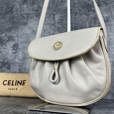 CELINE Celine Horse Logo Hardware Leather Shoulder Bag Lizard