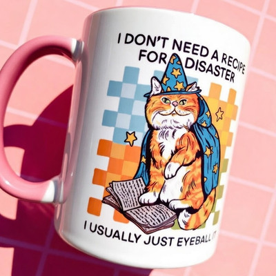 Funny Weirdcore Cat Mug   Cursed Meme Coffee Cup   Sarcastic Gift