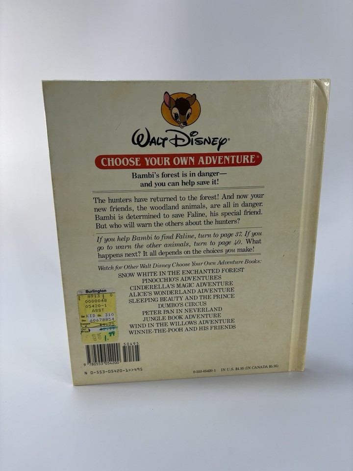 Walt Disney Choose Your Adventure Books Bambi's Woodland Adventure | eBay