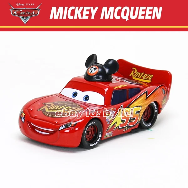 Mattel Disney Pixar Cars Mickey Lightning McQueen 1:55 Diecast Car, NEW Loose