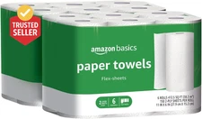 2-Ply Flex-Sheets Paper Towels, 12 Basics Rolls = 32 Regular Rolls, Everyday Val