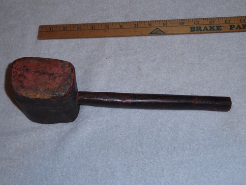 VINTAGE ANTIQUE ORIGINAL 12.5" WOOD BLACKSMITH HAMMER SIGN TOOL WOODEN PRIMITIVE - Picture 6 of 20