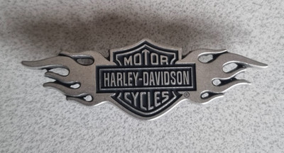 Harley Davidson Bar & Shield with Flames Embleme für die Weste oder Jacken
