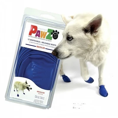 Pawz 3-Inch to 4-Inch Water-Proof Dog Boots, Medium , Blue 2.5-3” PACK OF 10 - Image 1 of 4