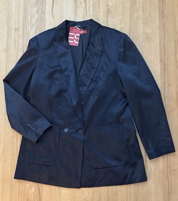 Neu Esprit New York Hochwertige Jacke Blazer Anzug Gr. 44 Blauschwarz /Nachtblau