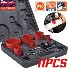 11x Professional Plumbers Bi-metal Hole Saw Sheet Wood Metal Kit Set 19mm - 57mm