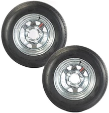 eCustomrim 2-Pk Trailer Tire Rim 5.30-12 12 in. LRC 5 Lug Galvanized Spoke Wheel