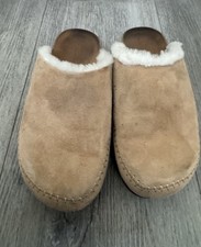 Jenni Kayne Shearling Lined Moc Clog Womens Sz 7.5 US/EU 38 Brown Suede