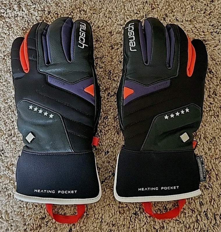 Reusch Mikaela Shiffrin Gloves Size M Waterproof Black/Red/Navy w/Warmer Pocket