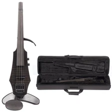 NS Design WAV-4 Electric 4-String Transparent Black Violin with Custom Case