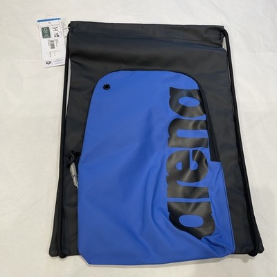 Arena Team Sack Big Logo Swim Bag Drawstring w/Front Zipper Blue 4379 NWT