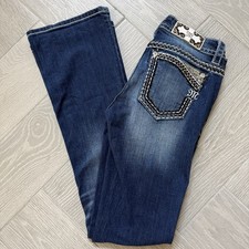 Miss Me Womens Signature Thick Stitch Jeans SZ 26 Inseam 34 Boot Cut