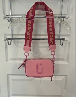 Marc Jacobs Pink Crossbody Bag Logo Strap Zip Closure Adjustable Detachable