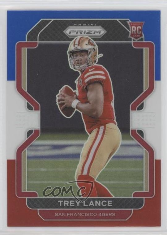 2021 Panini Prizm Rookie Red White & Blue Prizm Trey Lance #333 sq1