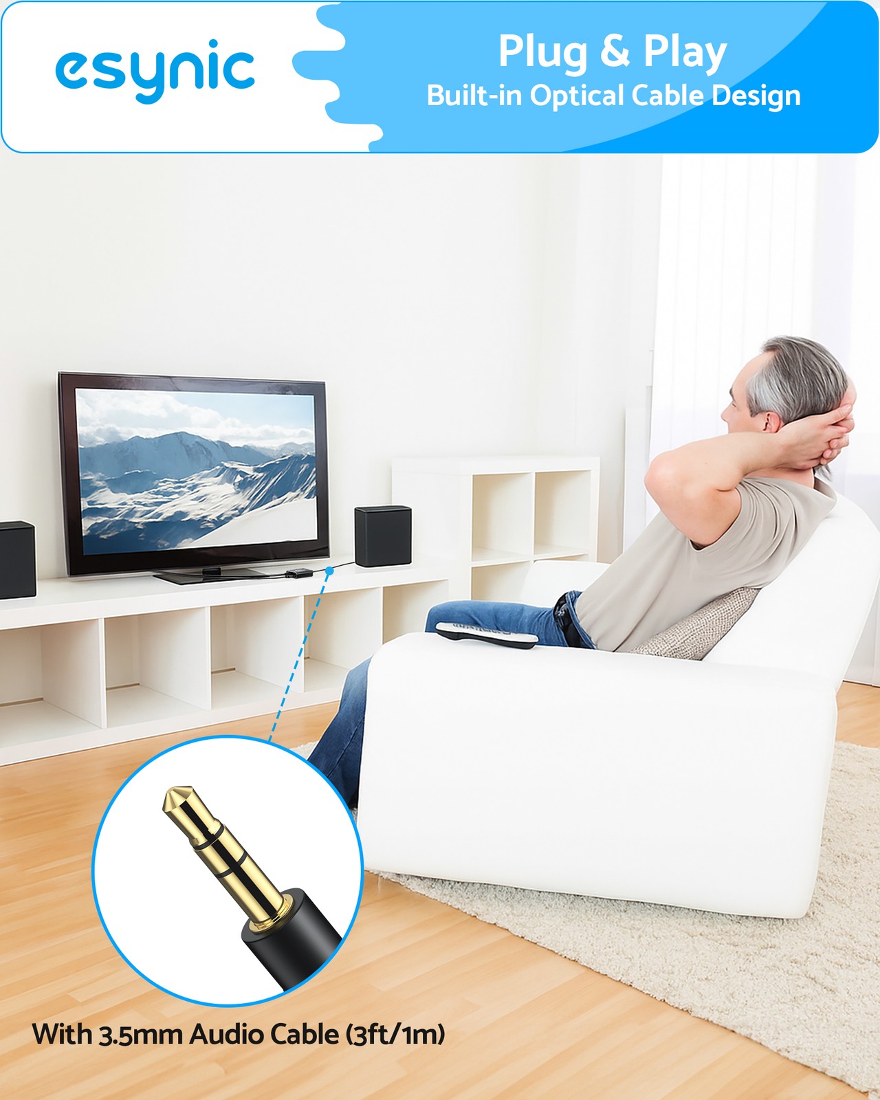 192kHz DAC Converter Digital to Analog SPDIF Optical to 3.5mm AUX Audio Adapter