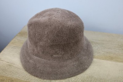 KANGOL Y2K Blue Furgora Shavora Gaffer Trilby Angora Wool Bucket Hat Large NWT