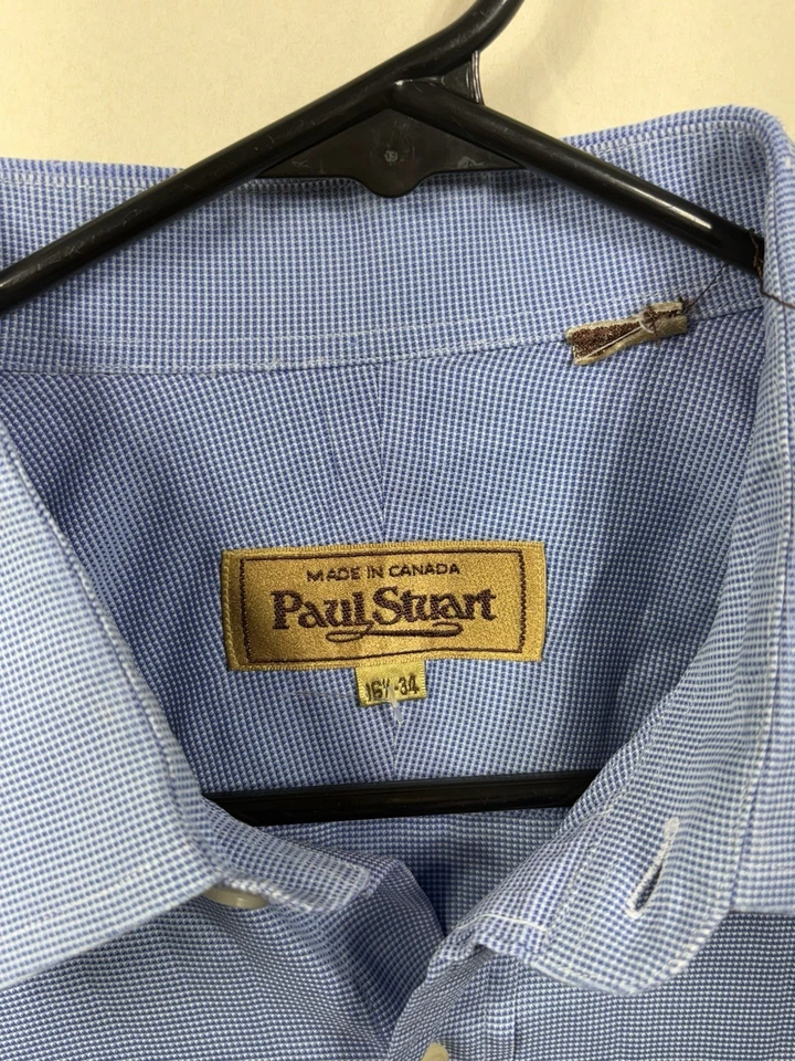 Paul Stuart Dress Shirt Mens Size 16.5-34 Blue Business Formal Preppy New York - Image 3 of 4